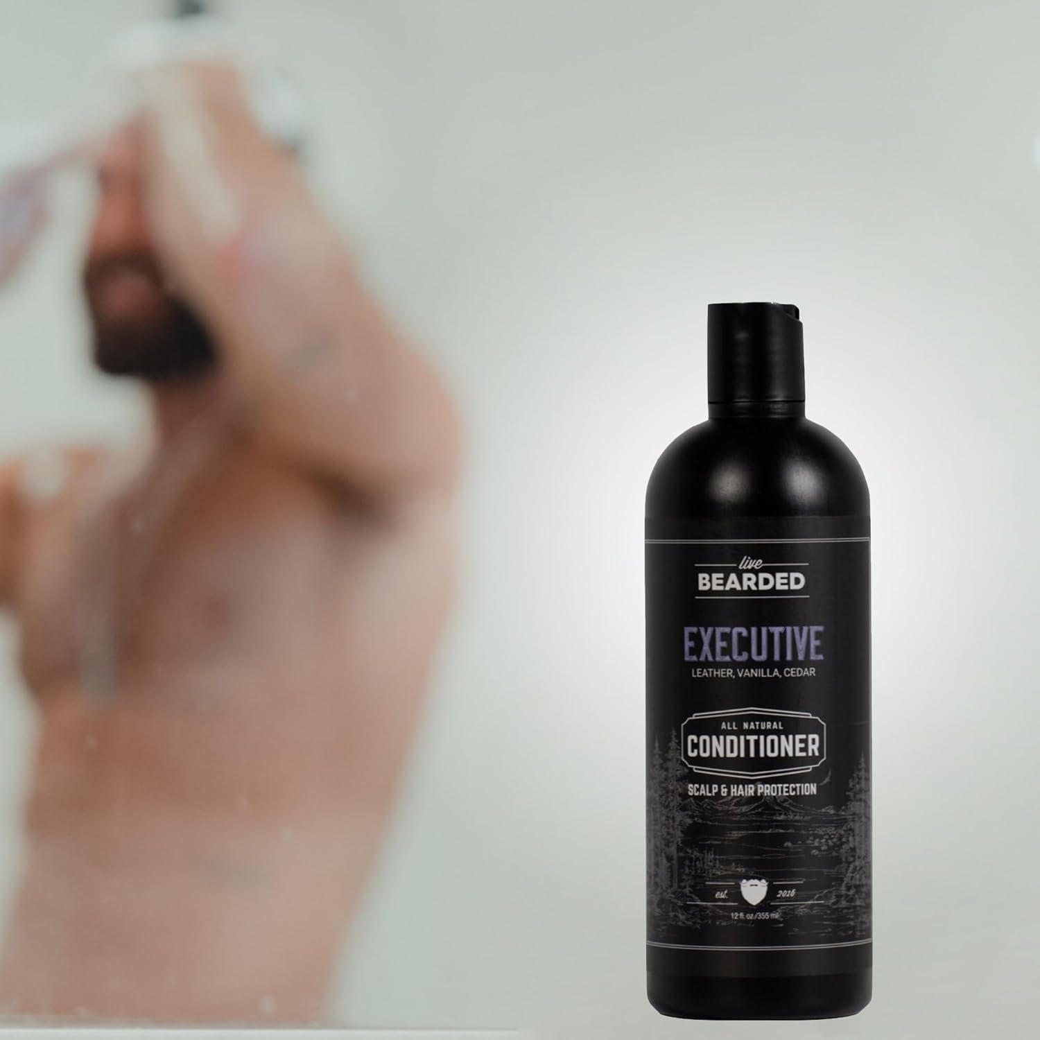 Live Bearded All-Natural Conditioner For Men - Promotes Hair Growth - Thinning And Hairloss - Deep Conditioning, Moisturizing | Executive Scent - Leather, Vanilla, Cedar : Beauty & Personal Care