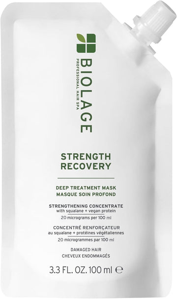 Biolage Strength Recovery Deep Treatment Mask, Moisturising & Strengthening, Enriched With Squalane & Proteins, For Damaged Hair, 100Ml