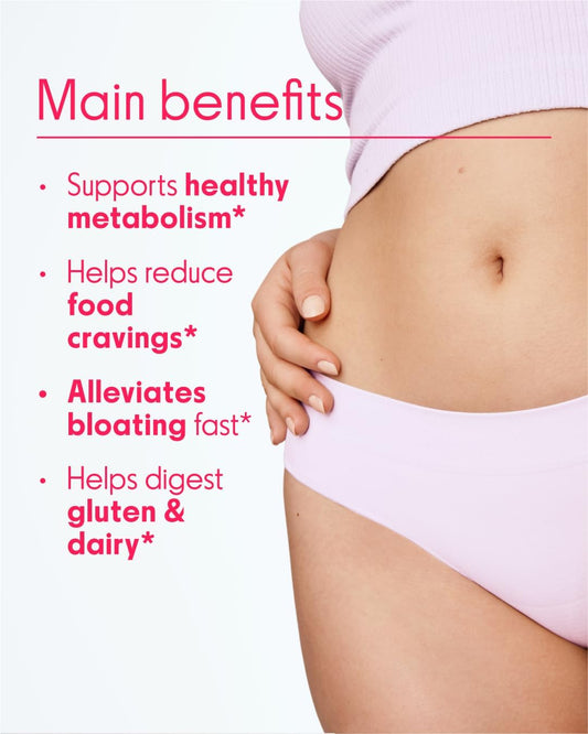Love Wellness Bye Bye Bloat, Digestive Enzymes | Bloating Relief For Women | Help Reduce Gas Relief & Water Retention | Supports Digestive Health With Fenugreek & Dandelion | 180 Count