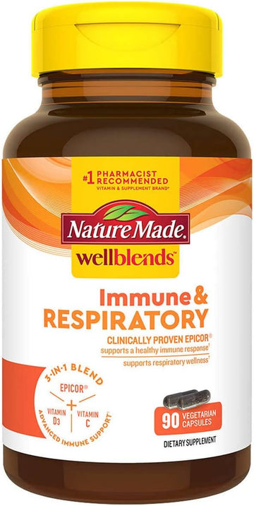 Nature Made Wellends Immune & Respiratory Blends With Vitamin C, Vitamin D3 And Epicor - 90 Vegetarian, Gluten-Free Capsules
