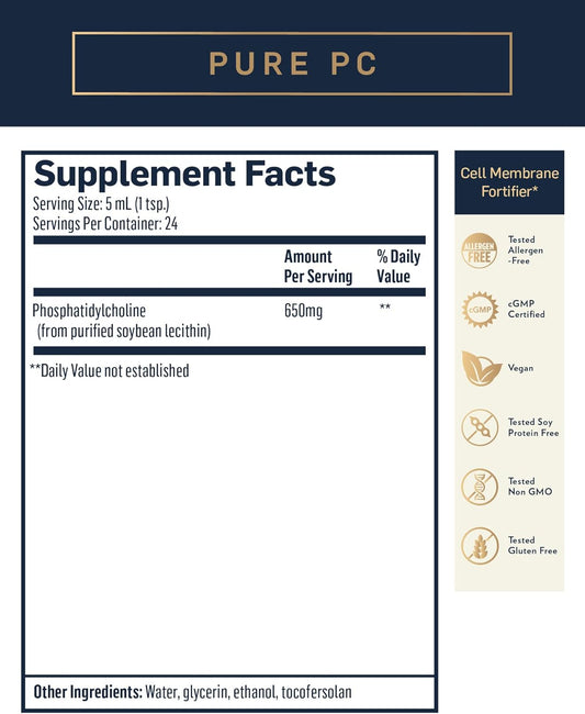 Quicksilver Scientific Micellized Pure Pc - Phosphatidylcholine Liquid Supplement To Support Cellular & Liver Health - Superior Liposomal Absorption - Non-Gmo Supportive Brain Supplement (4Oz / 120Ml)