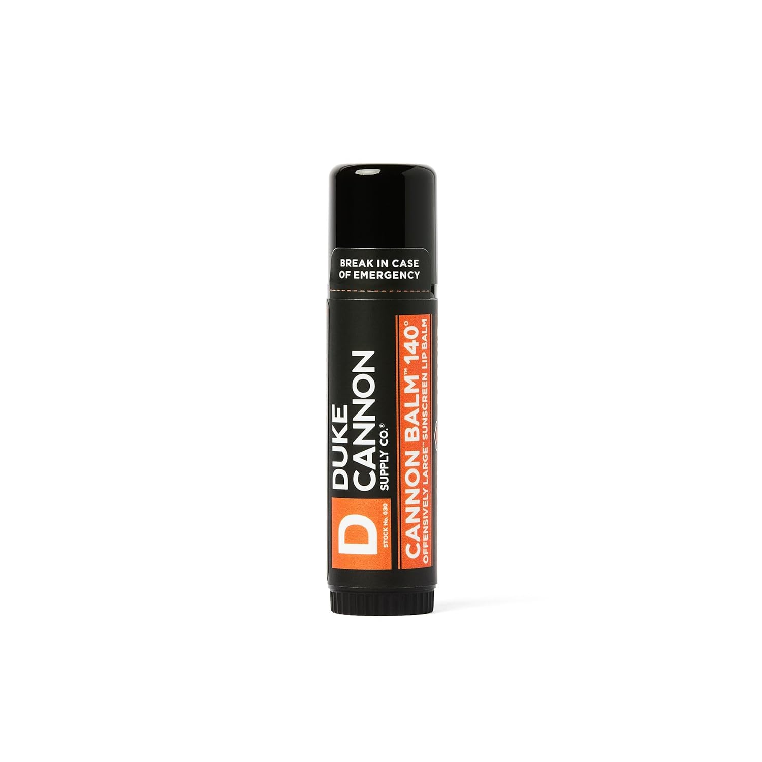 Duke Cannon Balm 140 Tactical Lip Protectant - Blood Orange Mint Flavored Lip Balm With Spf 30, Large Size, Premium Ingredients, Outdoor Lip Care For Men