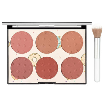 Kyda 8 Colors Face Blush Palette, Natural Matte Blush Palette, Smooth Blendable Powder, Multiuse Blusher Makeup With Contour And Highlighter