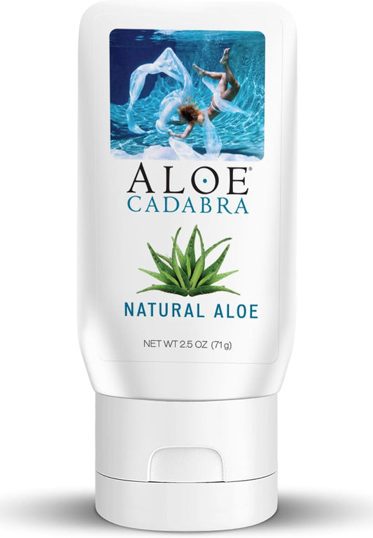 Aloe Cadabra Natural Water Based Personal Lube, Organic Lubricant for Her, Him & Couples, Unscented, 2.5 oz Organic Natural Aloe (Pack of 1)