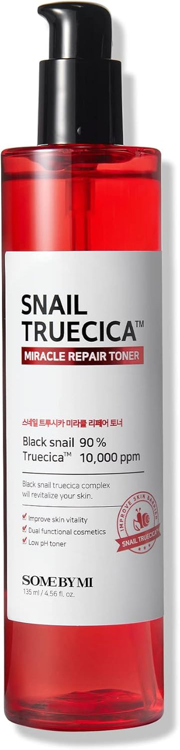 Some By Mi Snail Truecica Miracle Repair Toner - 4.6Oz, 135Ml - Made From Snail Mucin For Sensitive Skin - Daily Repair Face Toner With Skin Texture And Pigmentation Care - Korean Skin Care