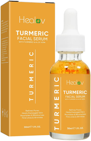 Turmeric Serum For Face & Body - All Natural Skin Brightening Serum For Dark Spots - Turmeric Facial Repair Cleanses Skin, Fights Acne, Evens Tone, Minimizes Pores - Pure Facial Oil
