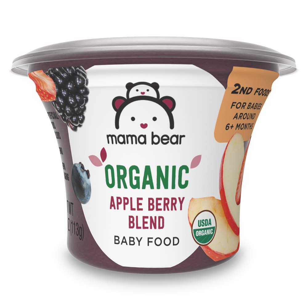 Amazon Brand - Mama Bear Organic Baby Food, Apple Berry Blend, Vegetarian, 4 Ounce (Pack Of 12)