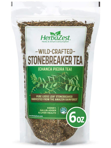 HerbaZest Chanca Piedra Tea (Stonebreaker/Stone Breaker) - 6oz (170g) - Premium Wild-Crafted & 100% Pure Loose Leaves & Stems
