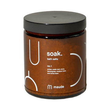 Maude Soak No. 2 - Nourishing Mineral Bath Salts - Hand-Harvested Dead Sea Salt With Magnesium & Potassium Chloride - Soften & Rejuvenate Skin - Notes Of Pink Pepper & Lemon (8 Oz)