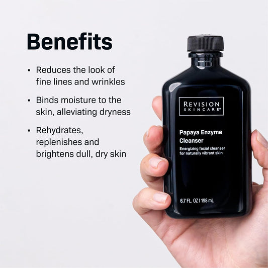 Revision Skincare Papaya Enzyme Cleanser, Energizing Facial Cleanser With Salicylic Acid, Soothing And Exfoliating