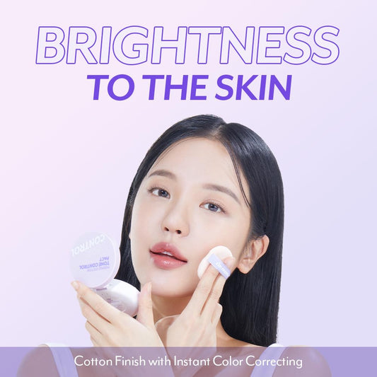 I'M Meme Compact - Tone-Up Pact | Korean Pressed Setting Powder For Pink Blur Effect, With Calamine, Makeup Powder Foundation, Translucent Compact, Finishing Powder, Oil Control Face Powder, 0.35 Oz