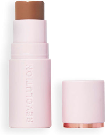 Revolution, Skin Silk Bronzer Stick, Buildable Colour For Cheek, Eye, & Lip, Cream-To-Powder Formula, Vegan & Cruelty-Free, Fair Sand, 4.5G