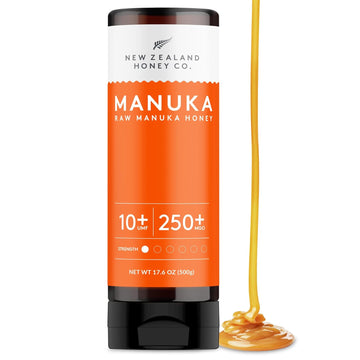 New Zealand Honey Co. Manuka Honey Umf 10+ | Mgo 250+ Squeezy Bottle 17.6 Oz / 1.1 Lb (500G)