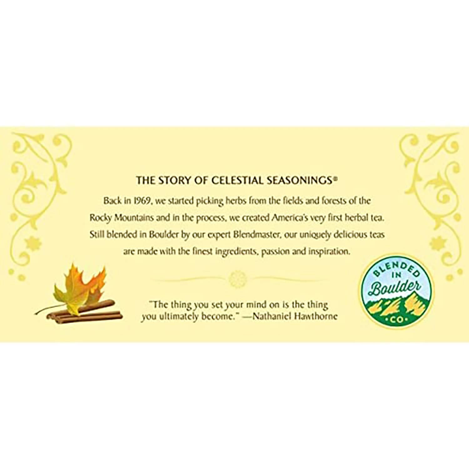 Celestial Seasonings Herbal Tea, Vermont Maple Ginger, Caffeine Free, 20 Count (Pack Of 6)