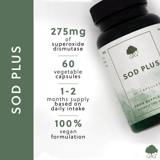 Sod Plus (Superoxide Dismutase) Capsules 275Mg - Antioxidant Blend With Nac, L-Glutathione, Zinc, Manganese And Copper - 60 Vegan Capsules - Non Gmo, Made In The Uk By G&G Vitamins