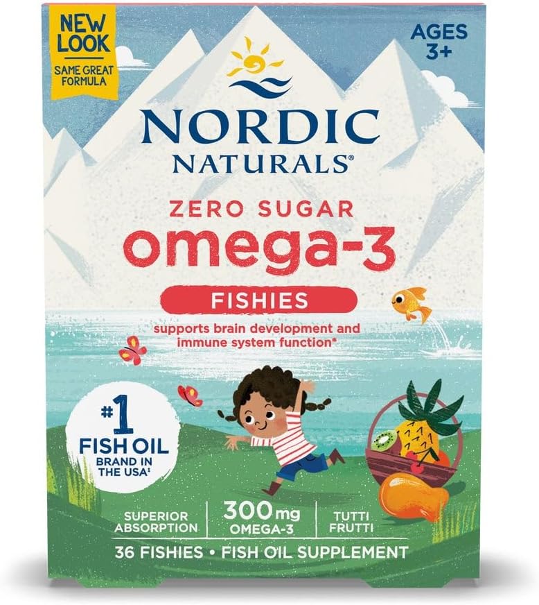 Nordic Naturals Nordic Omega-3 Fishies, Tutti Frutti - 36 Fishies - 300 mg Total Omega-3s with EPA & DHA - Healthy Brain, Mood, Vision & Immune System - Non-GMO - 36 Servings