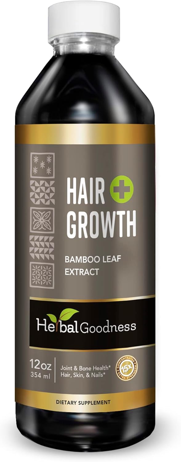 Hair Growth Plus 12Oz - Bamboo Hair Product With Collagen, Keratin And Vitamins For Women And Men - Healthy Hair, Skin And Nails - 1 Bottle