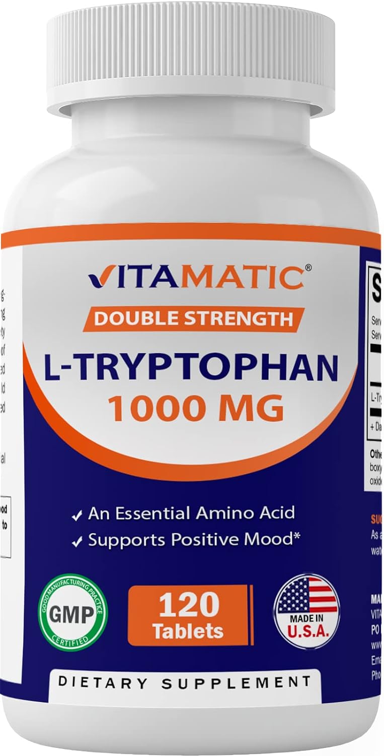 Vitamatic L-Tryptophan 1000mg 120 Tablets (120 Tablets (Pack of 1)) (1 Bottle)