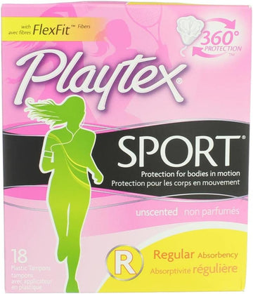 Playtex Tampons Sport Regular 18 Count Unscented (3 Pack)