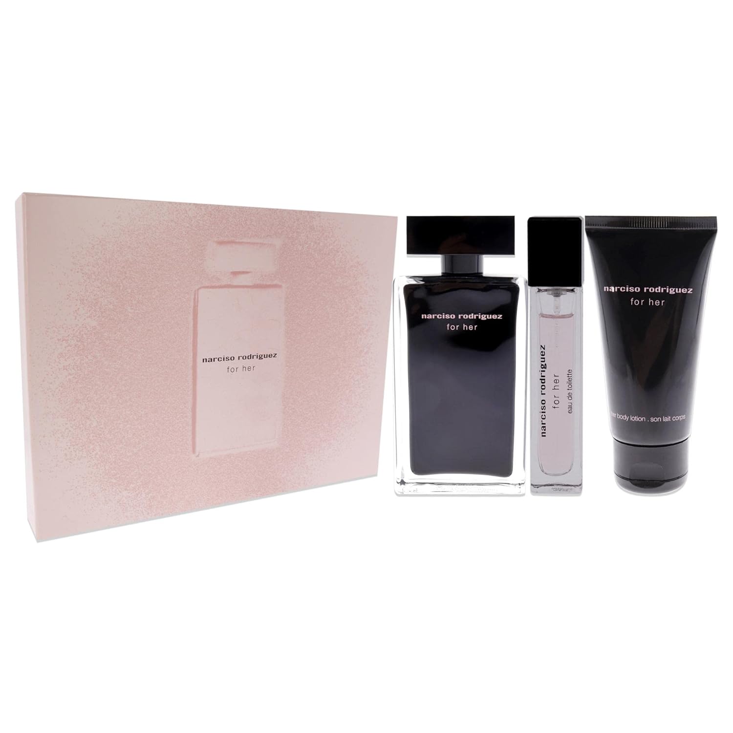 Narciso Rodriguez Narciso Rodriguez Women 3.3Oz Edt Spray, 10Ml Edt Spray, 1.6Oz Body Lotion 3 Pc Gift Set : Beauty & Personal Care