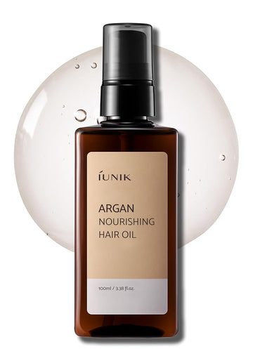 Iunik Argan 3.9% Hair Oil Serum Nourishing For Dry And Damaged Hair - Anti Frizz Lightweight Hair Treatment Deep Conditioner Mask, Paraben And Sulfate Free, Aceite De Argan Cabello 3.38 Fl Oz Korean