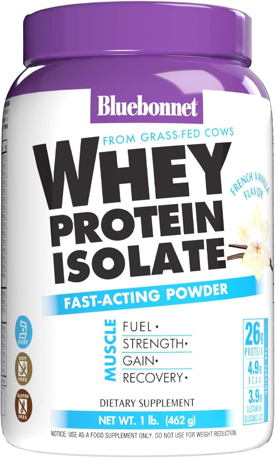 Bluebonnet Nutrition Whey Protein Isolate Powder, 14 Serving, Vanilla,