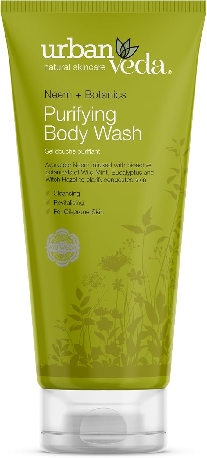 Urban Veda Purifying Body Wash | Salicylic Acid And Witch Hazel | Shower Gel For Body & Back Acne Treatment |Active Neem & Tea Tree Body Wash | Body Wash For Women & Men | For Oily Skin | 200 Ml