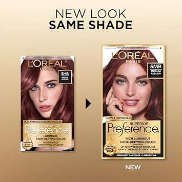 L'Oreal Paris Superior Preference Fade-Defying Color + Shine System, 5Mb Medium Auburn(Packaging May Vary), Pack Of 1