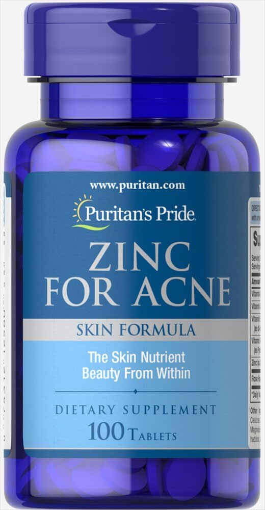 Puritan'S Pride Zinc For Acne A Mineral For Immune Sytem Health 100 Tablets