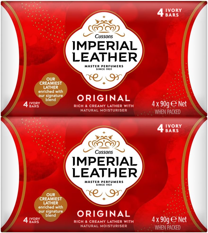 Imperial Leather Bar Soap Original Classic Cleansing Bar, Gentle Skin Care, Bulk Buy, Pack Of 8 X 4 Bars (Total 32 Bars)