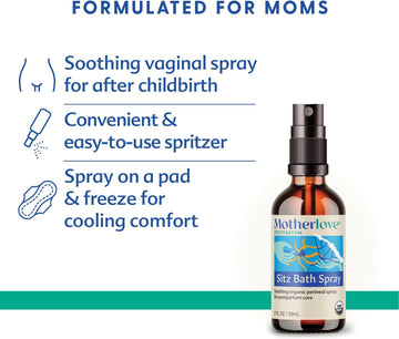 Motherlove Sitz Bath Spray (4 Oz Value Size) Sitz Bath For Postpartum Care—Herbal Perineal Spray W/Witch Hazel—Usda Organic, Vegan, & Cruelty Free