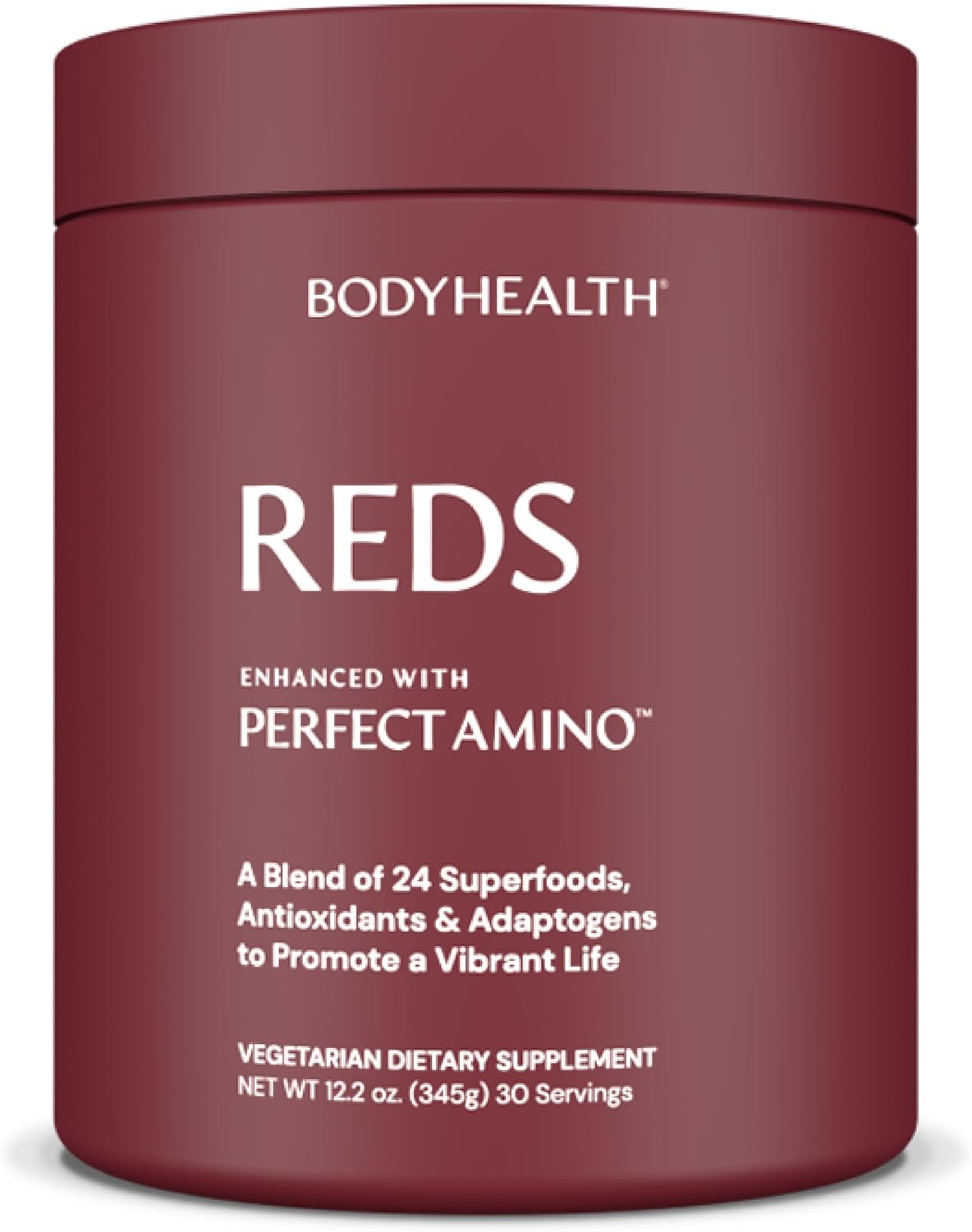 Bodyhealth Perfect Reds (30 Svg) Superfood Berry Powder Antioxidant Drink, Fruit Powder Mix For Smoothies With Fruit, Vegetables, Superfoods, Phytonutrients, Fiber, And Perfectamino Protein