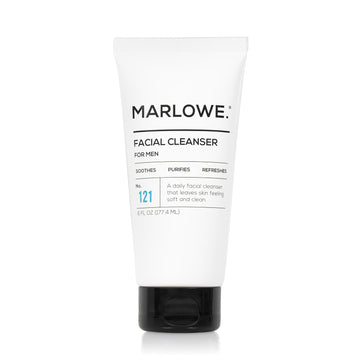 Marlowe. No. 121 Facial Cleanser 6 Oz, Daily Mens Face Wash With Natural Extracts & Antioxidants, Soothes, Purifies, Refreshes, Thick Lather, Fresh Woodsy Scent