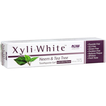Now Foods Solutions, Xyliwhite™ Toothpaste Gel, Neem And Tea Tree, Cleanses And Whitens, Clean And Fresh Taste, 6.4-Ounce