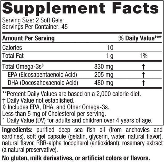 Nordic Naturals DHA, Strawberry - 90 Soft Gels - 830 mg Omega-3 - High-Intensity DHA Formula for Brain & Nervous System Support - Non-GMO - 45 Servings