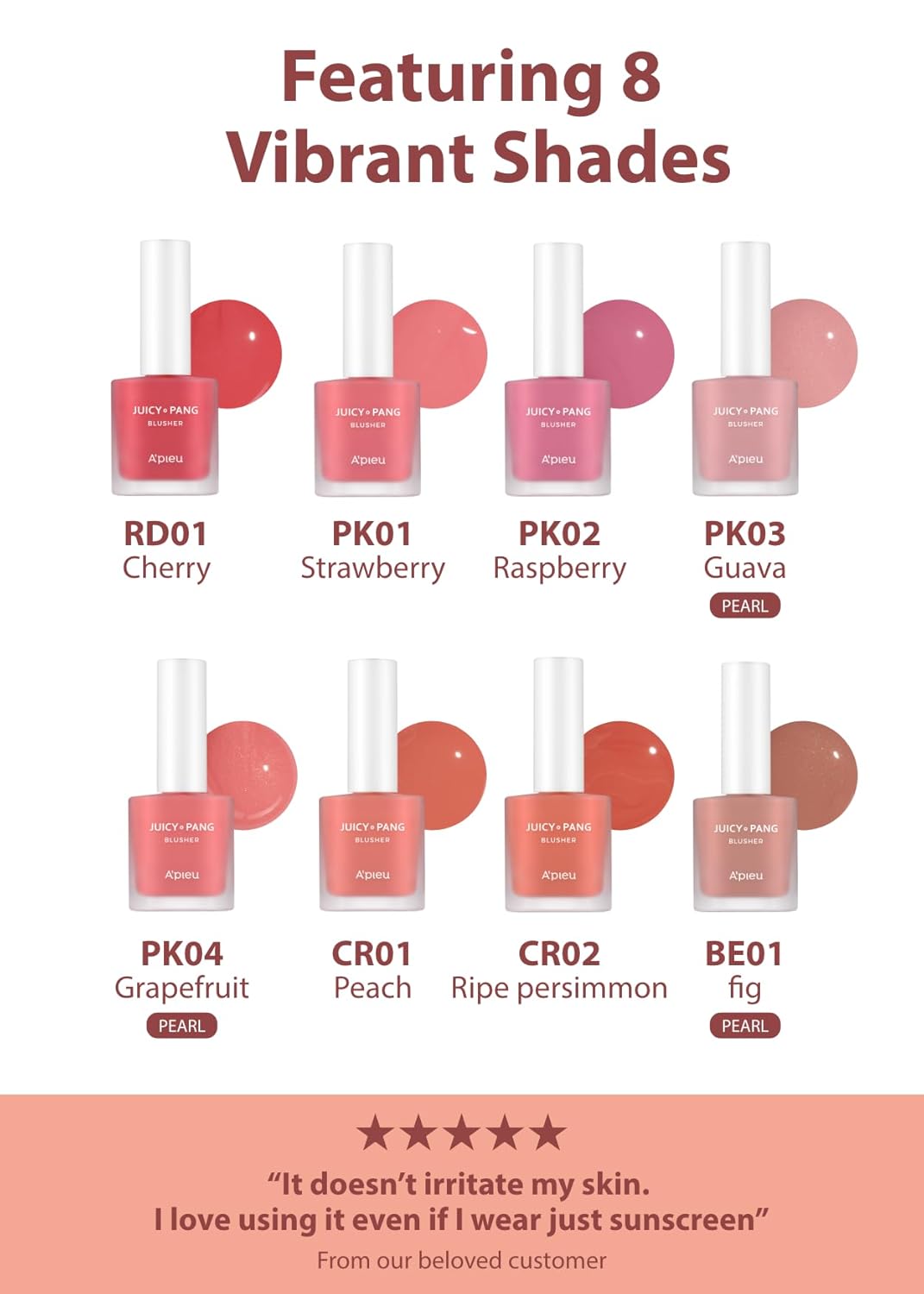 A'Pieu Juicy-Pang Water Blusher (Cr02 - Do You Like Persimmon?) Korean Liquid Blush For Cheeks K Beauty Makeup