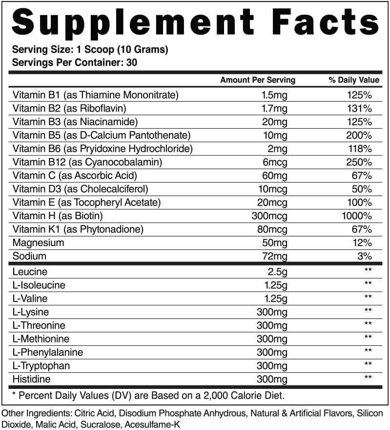 Steel Supplements | High Performance Bcaa Eaa Powder | Promotes Lean Muscle Growth And Workout Endurance | 2:1:1 Ratio To Recover Muscle Faster 30 Servings. (Fruit Punch)