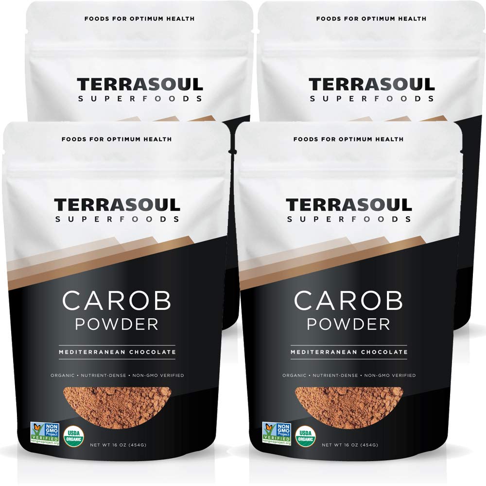 Terrasoul Superfoods Organic Carob Powder, 4 Lbs (4 Pack) - Cocoa Powder Alternative | High In Fiber