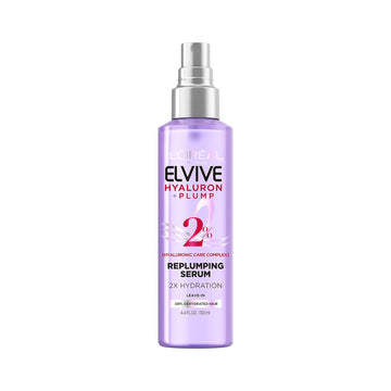 L'Oreal Paris Elvive Hyaluron Plump Moisture Plump Hair Serum For Dehydrated, Dry Hair With Hyaluronic Acid Care Complex, Paraben-Free, 4.4 Fl Oz