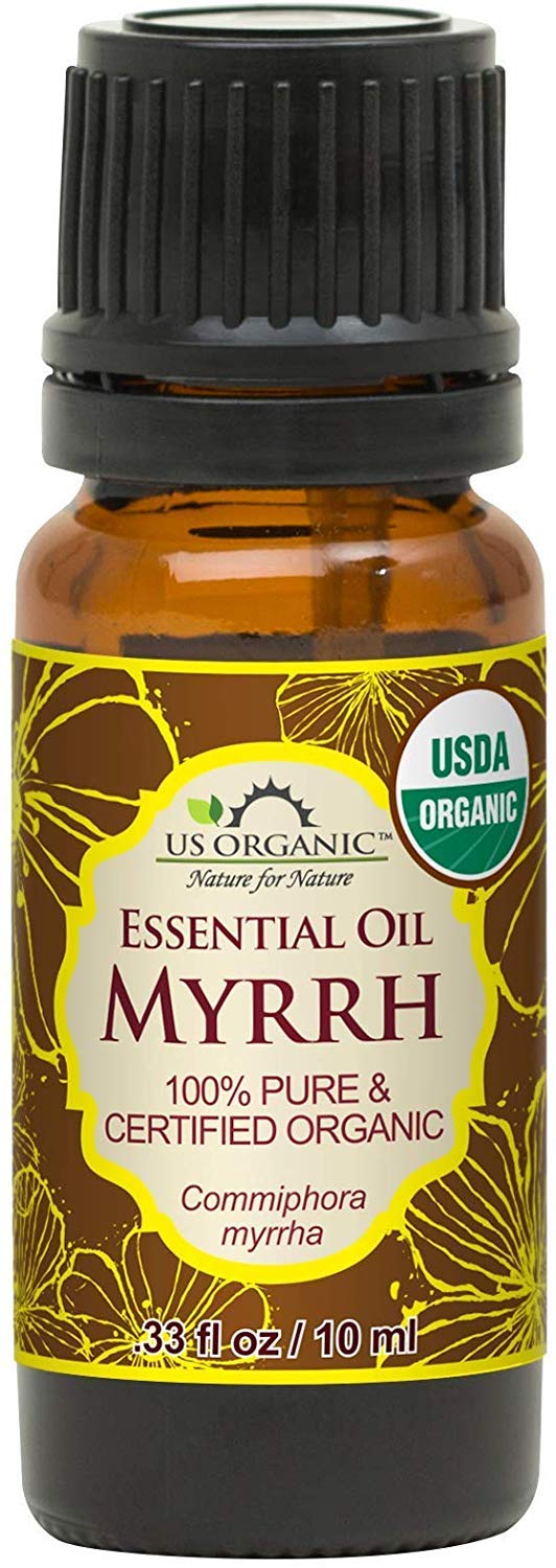 US Organic 100% Genuine Myrrh Essential Oil - Sourced from The Horn of Africa, USDA Certified Organic, Extracted by Hydro-Distillation (Myrrh, 10 ml)