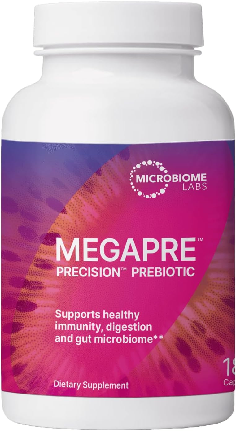 Microbiome Labs Megapre Prebiotic Blend - Clinically Tested Oligosaccharides Fiber To Support Immune Health, Digestion & Gut Barrier - Prebiotics Supplement For Women & Men (180 Capsules)