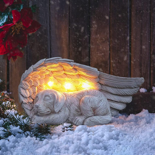 Iheartdogs Dog Memorial Gifts - Forever My Guardian Angel Garden Solar Light - Pet Memorial Stone