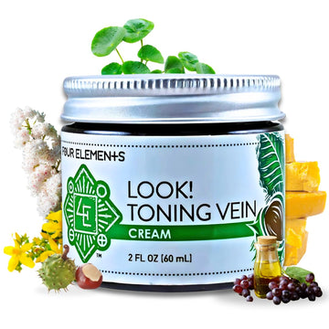Look! Toning Vein Cream, Certified Organic Skincare With Horse Chestnut And Gotu Kola, 2 Oz