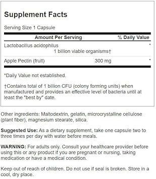Swanson Acidophilus & Apple Pectin 90 Capsules (4 Pack)