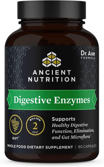 Ancient Nutrition Digestive Enzymes, Supports Gut Health, Promotes Healthy Digestive Function, 90 Ct