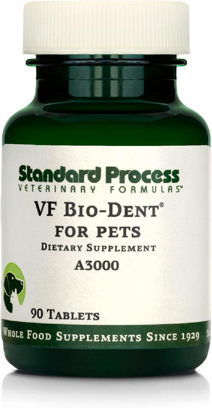 Standard Process Vf Bio-Dent For Pets - Bone Growth & Healthy Tissue Support Pet Supplement - Overall Mouth Health Support Supplement - Nutritional Supplement For Cats & Dogs - 90 Tablets