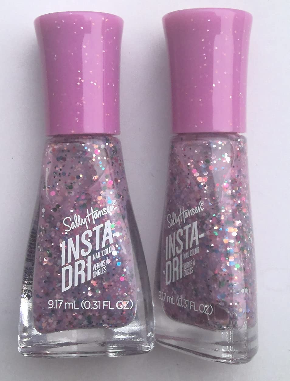 Sally Hansen Insta-Dri®, Confetti Pop, Quick Dry, Long Lasting, Streak-Free Shine, Pink Glitter Nail Polish, Pack of 2 : Beauty & Personal Care