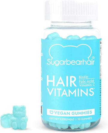 SugarbearPro Hair Vitamins with Biotin, Vitamin E, Coconut Oil, Zinc, Folic Acid, Inositol - Vegan Gummies for Luscious Hair and Nails - Supplement for Women & Men (14 Days Supply)