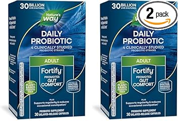 Nature'S Way Fortify Daily Probiotic + Prebiotic For Men And Women, 30 Billion Live Cultures, Digestive And Immune Health Support* Supplement, 30 Capsules (Pack Of 2)