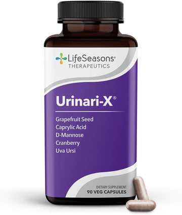 Urinari-X - Urinary Tract Support - Fast Acting Uti Relief - Vitamin Supplement For Healthy Bladder Function & Immunity - D-Mannose, Cranberry, Caprylic Acid, Uva Ursi & Grapefruit - 90 Capsules